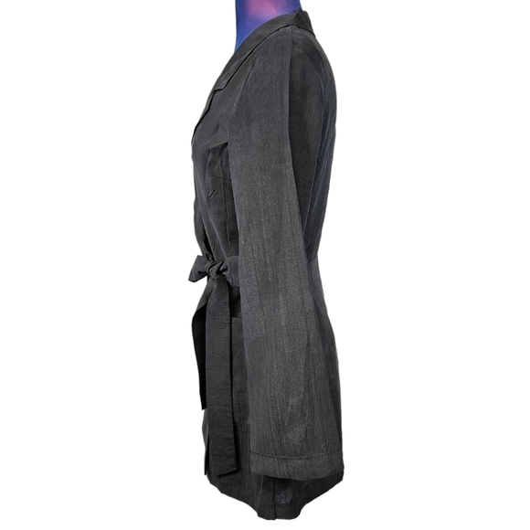 Zara TRF Collection Black Silky Long Sleeve Wrap Blazer Romper Size Small J46 - Picture 4 of 11